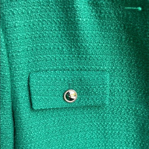 Ann Taylor NWT Green Tweed Cropped Jacket - Picture 3 of 4